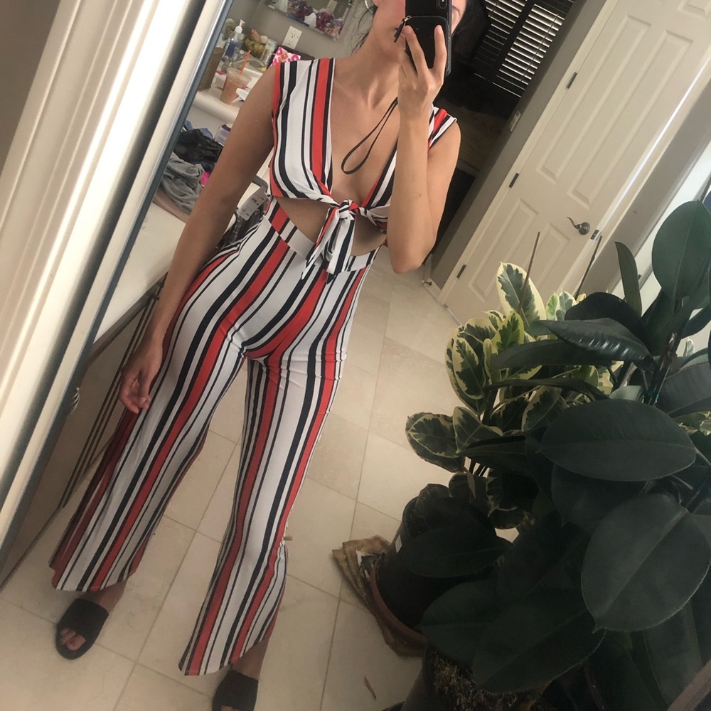 STRIPED JUMPSUIT
